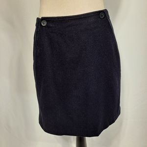 J. Crew Navy Blue Cashmere Wool Mini Skirt